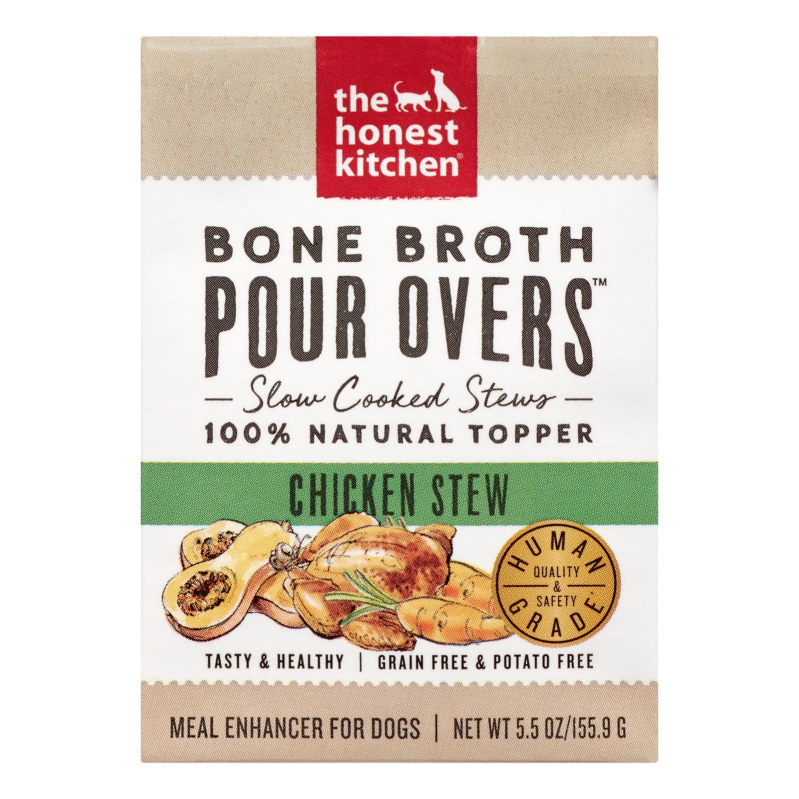 The Honest Kitchen Dog Pour Over Bone Broth & Chicken Stew (5.5oz/155.9g)