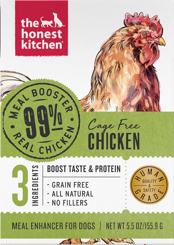 The Honest Kitchen Dog Food Meal Booster - 99% Chicken (5.5oz/155.9g)