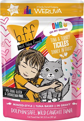 Weruva BFF Tuna & Turkey Tickles Grain-Free Cat Food Pouch (3oz/85g)