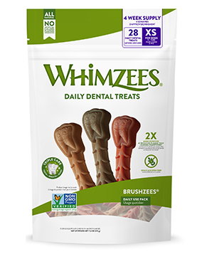 Whimzees Brushzees Daily Dental Chew Dog Treats
