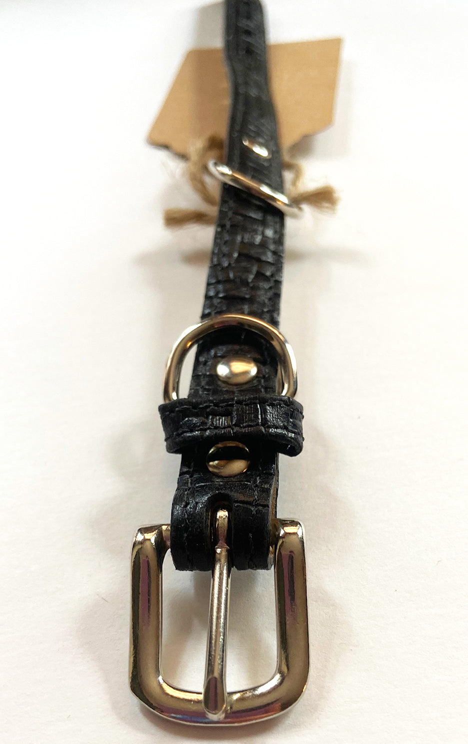 Wooftown Leather Basket Collar - Black (8")