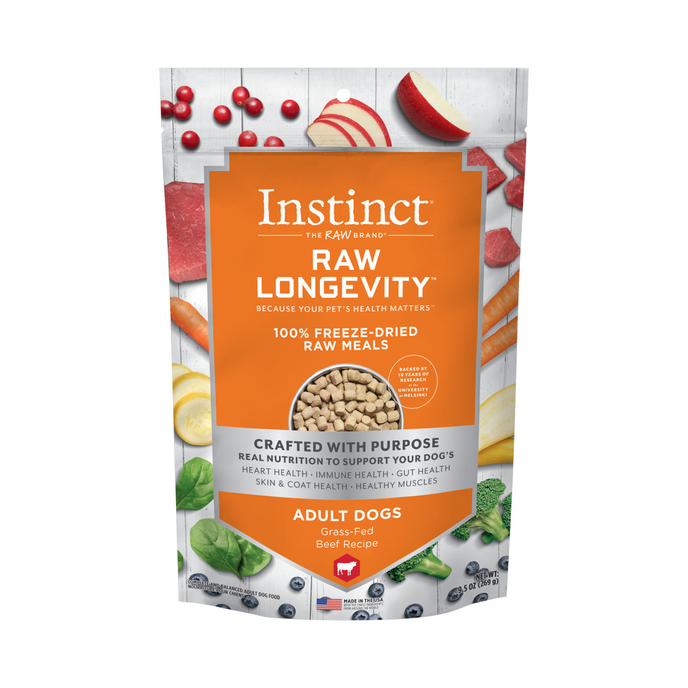 Instinct Longevity - Beef Freeze Dried Raw Meals Adult Dog Food