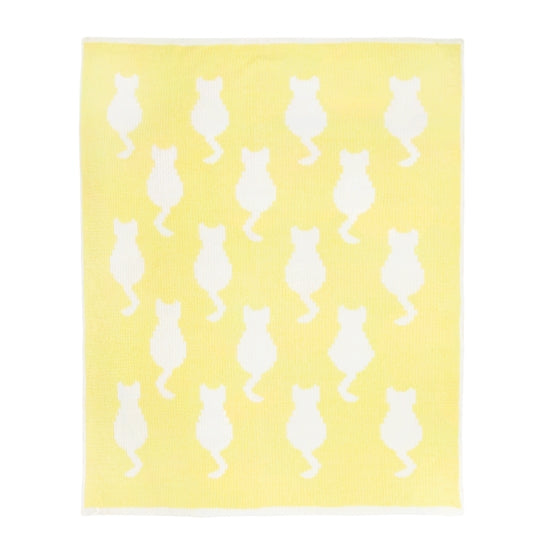 Tadpoles Ultra-Soft Chenille Yellow Cats Blanket (30" x 40")